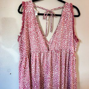 Umgee (Boutique) Pink and White Blouse - Size L